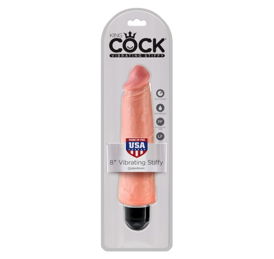 Wibrator-KING COCK 8"""" VIBR STIFFY FLESH